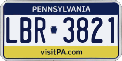 PA license plate LBR3821