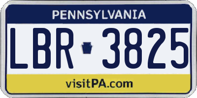 PA license plate LBR3825