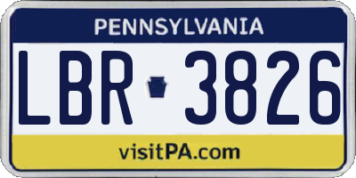 PA license plate LBR3826
