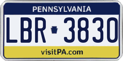 PA license plate LBR3830