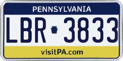 PA license plate LBR3833