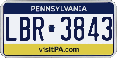 PA license plate LBR3843