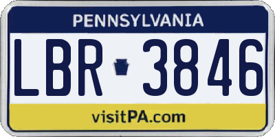PA license plate LBR3846