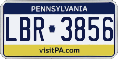 PA license plate LBR3856