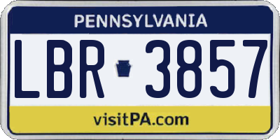PA license plate LBR3857