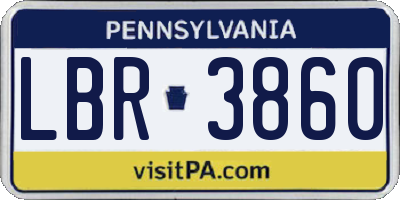 PA license plate LBR3860