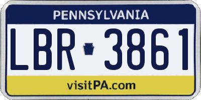 PA license plate LBR3861