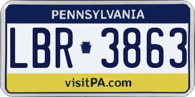 PA license plate LBR3863