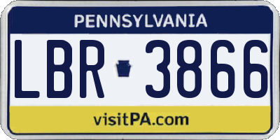 PA license plate LBR3866