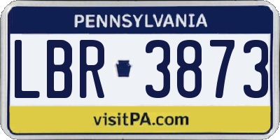 PA license plate LBR3873