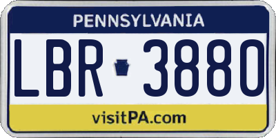 PA license plate LBR3880