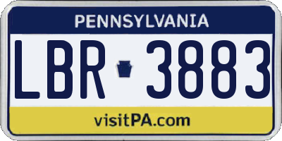 PA license plate LBR3883