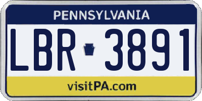 PA license plate LBR3891