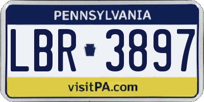 PA license plate LBR3897