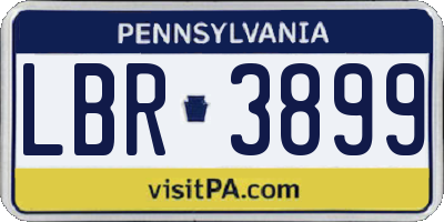 PA license plate LBR3899