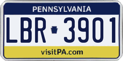 PA license plate LBR3901