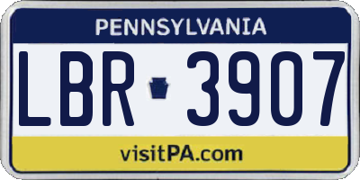 PA license plate LBR3907