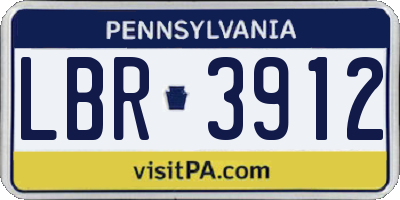 PA license plate LBR3912