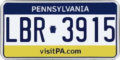 PA license plate LBR3915