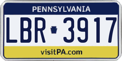 PA license plate LBR3917