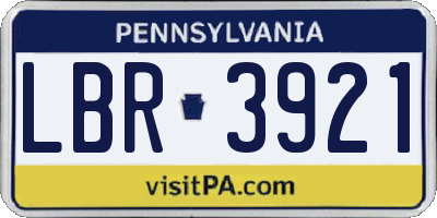 PA license plate LBR3921