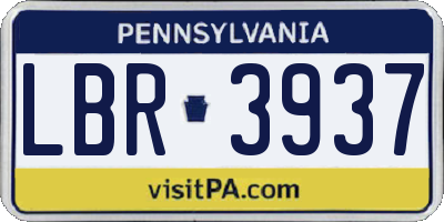 PA license plate LBR3937