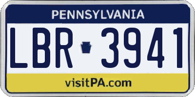 PA license plate LBR3941