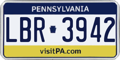 PA license plate LBR3942