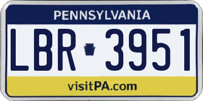 PA license plate LBR3951