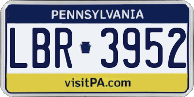 PA license plate LBR3952