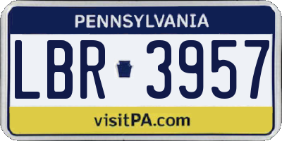 PA license plate LBR3957