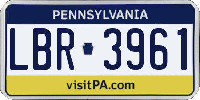 PA license plate LBR3961
