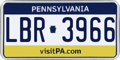 PA license plate LBR3966