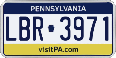 PA license plate LBR3971