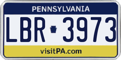 PA license plate LBR3973