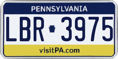PA license plate LBR3975