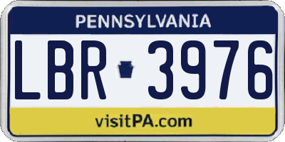 PA license plate LBR3976