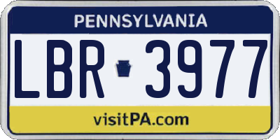 PA license plate LBR3977