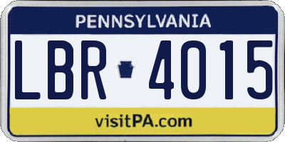 PA license plate LBR4015