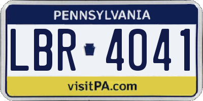 PA license plate LBR4041