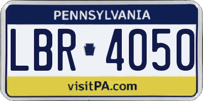 PA license plate LBR4050