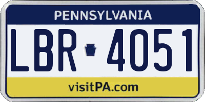 PA license plate LBR4051