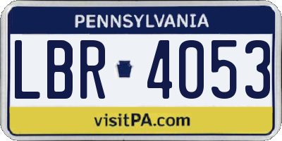 PA license plate LBR4053
