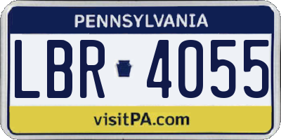 PA license plate LBR4055