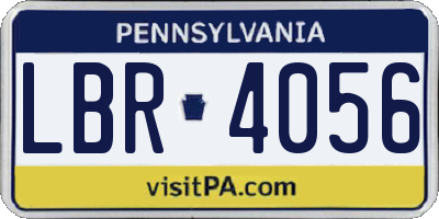 PA license plate LBR4056