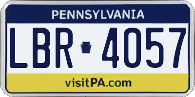 PA license plate LBR4057
