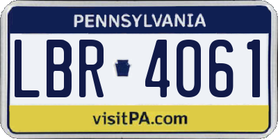 PA license plate LBR4061