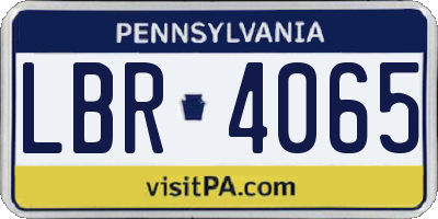 PA license plate LBR4065