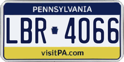 PA license plate LBR4066