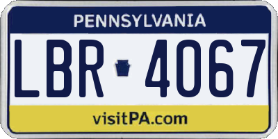 PA license plate LBR4067
